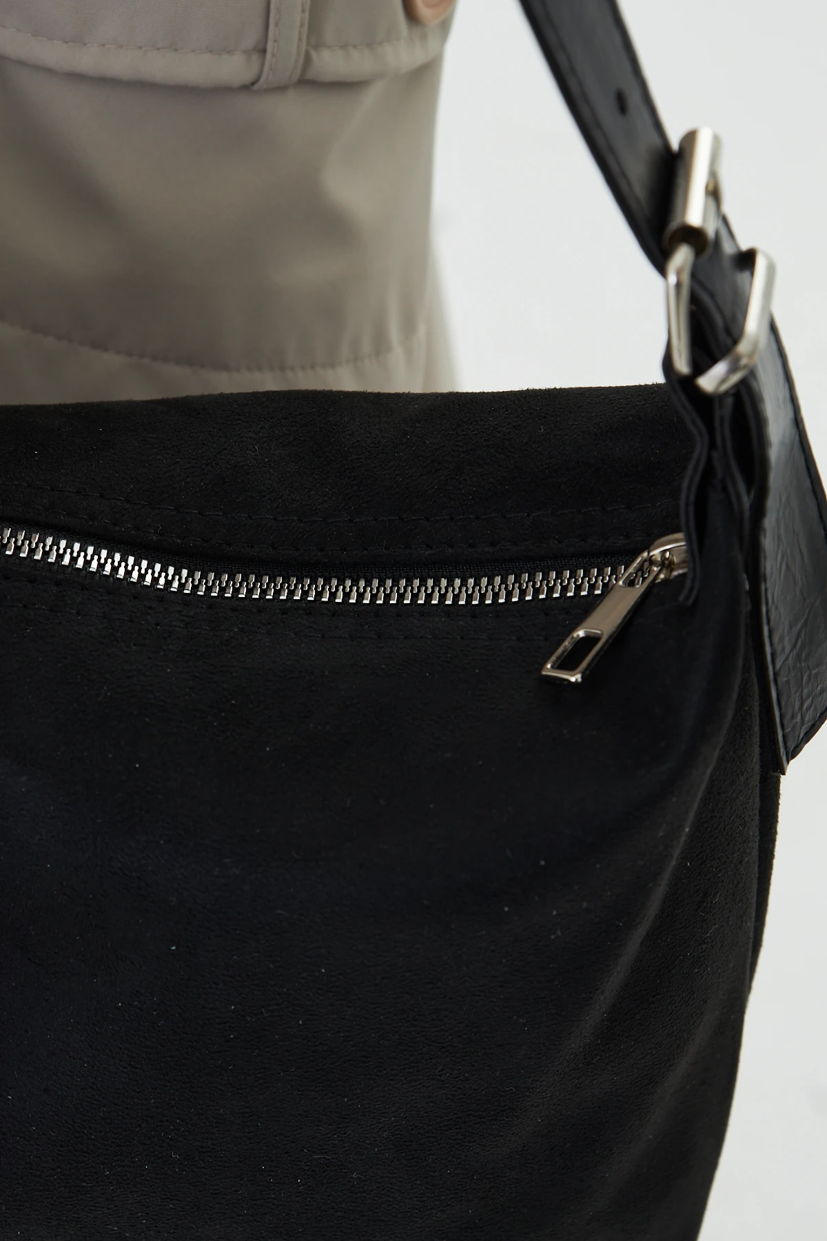 Metro Süet Kadın Omuz, Kol ve El Çantası - Siyah