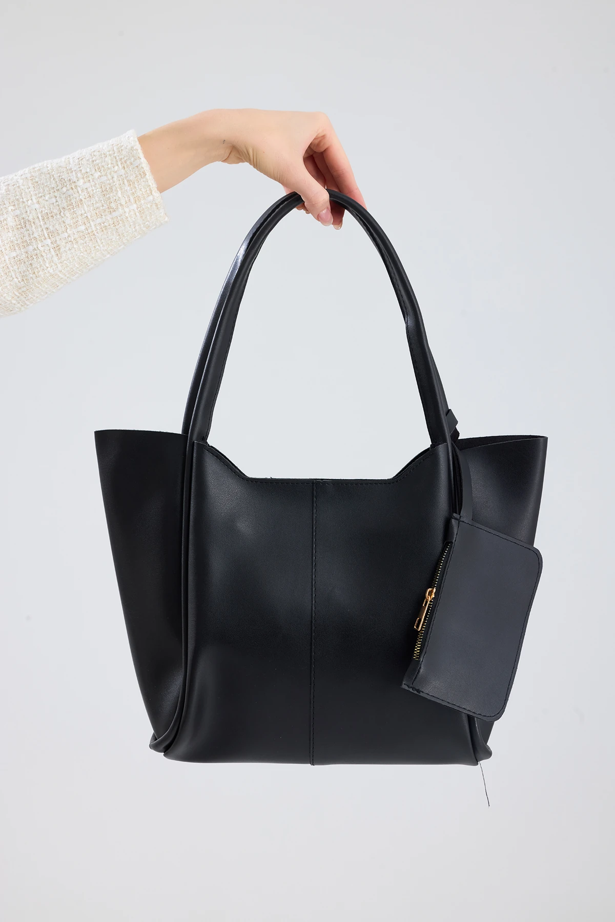  Velina Cüzdan Detaylı Büyük Boy Kadın El, Kol ve Omuz Çantası