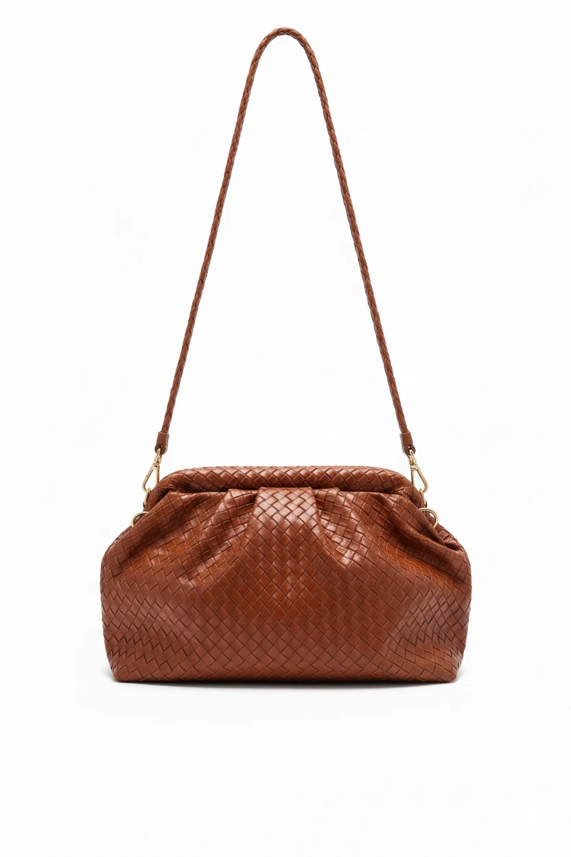 Liora Örgü Detaylı Portföy Kadın Omuz, Kol ve El Çantası - Taba