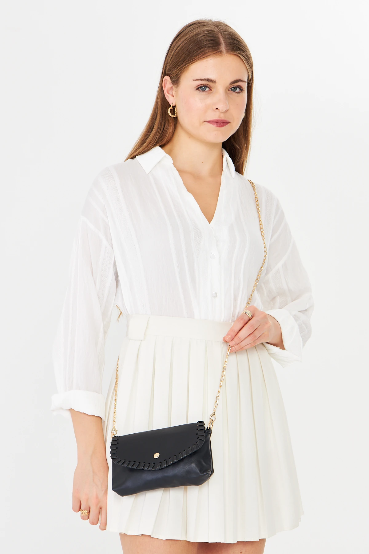 Allegra Zincirli Günlük Mini Kadın Omuz, Kol ve El Çantası - Siyah