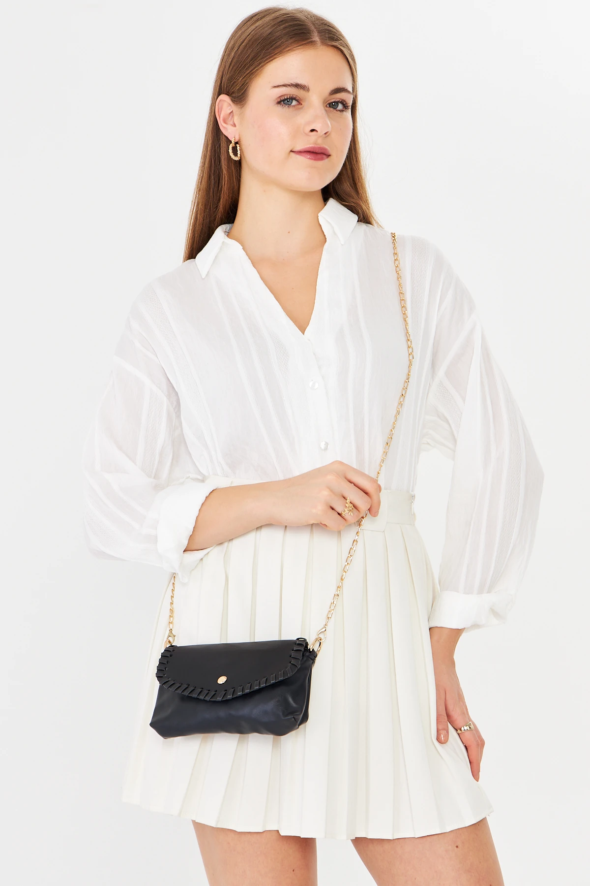 Allegra Zincirli Günlük Mini Kadın Omuz, Kol ve El Çantası - Siyah