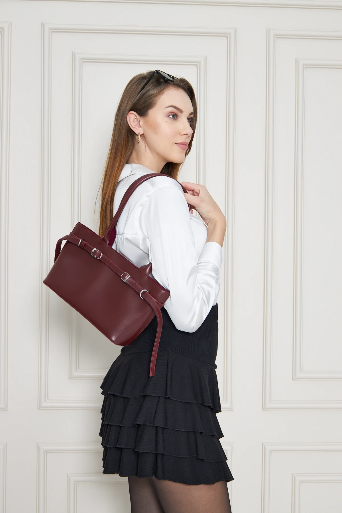 Lisa Omuz Çantası - Bordo