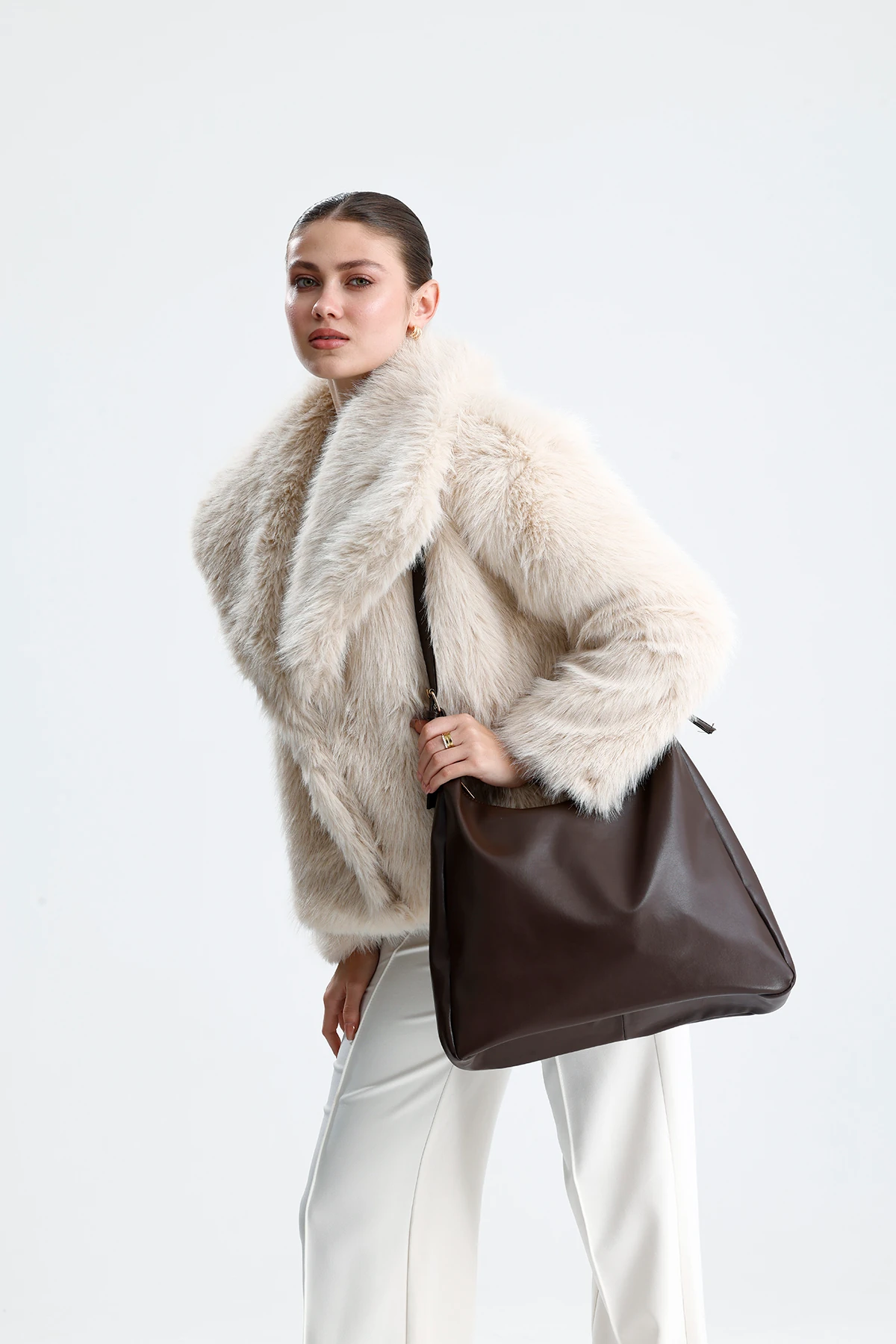 Luvin Salaş Kadın Omuz, Kol ve El Çantası - Kahverengi