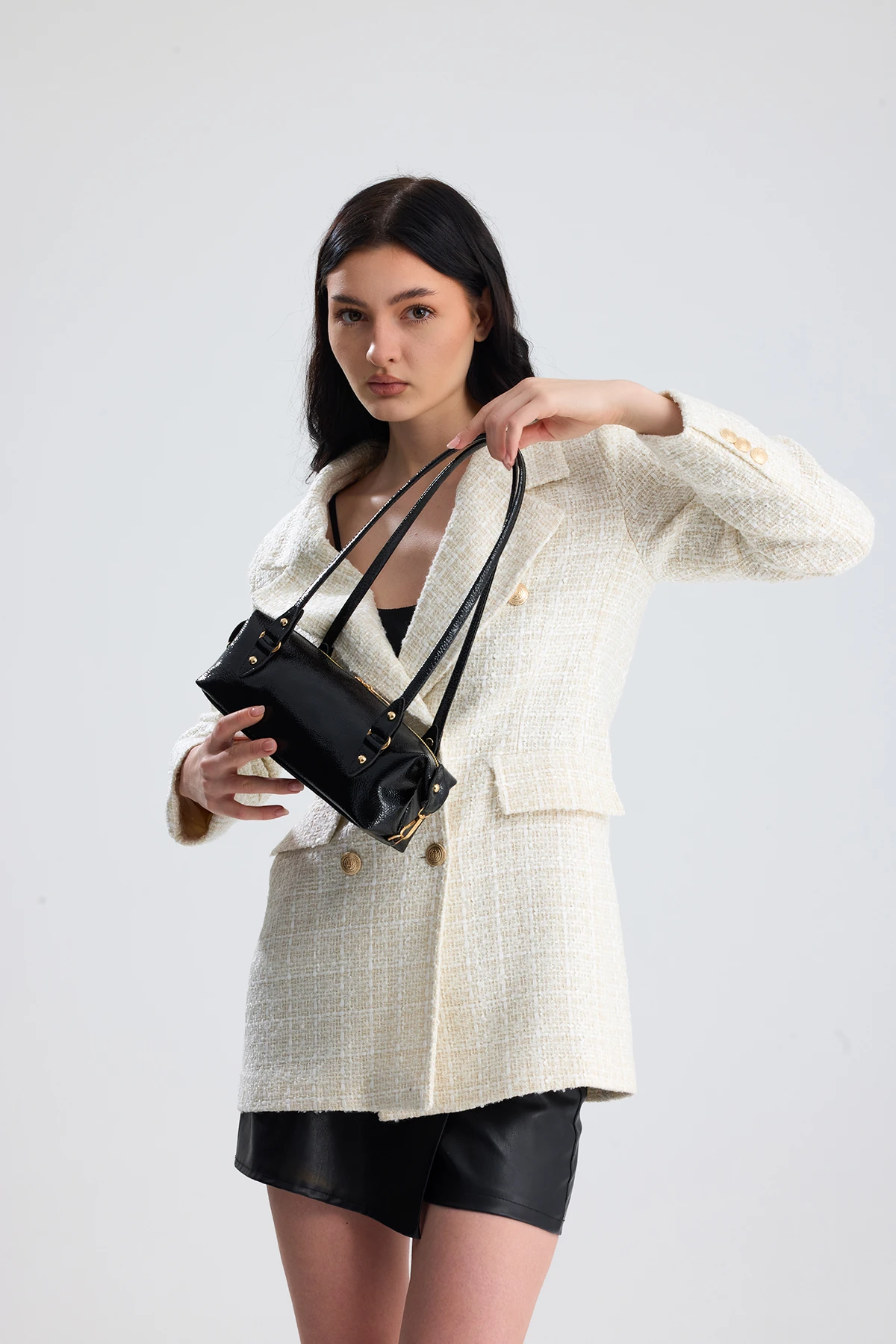 Olivra Toka Detaylı Mini Kadın Omuz, Kol ve El Çantası