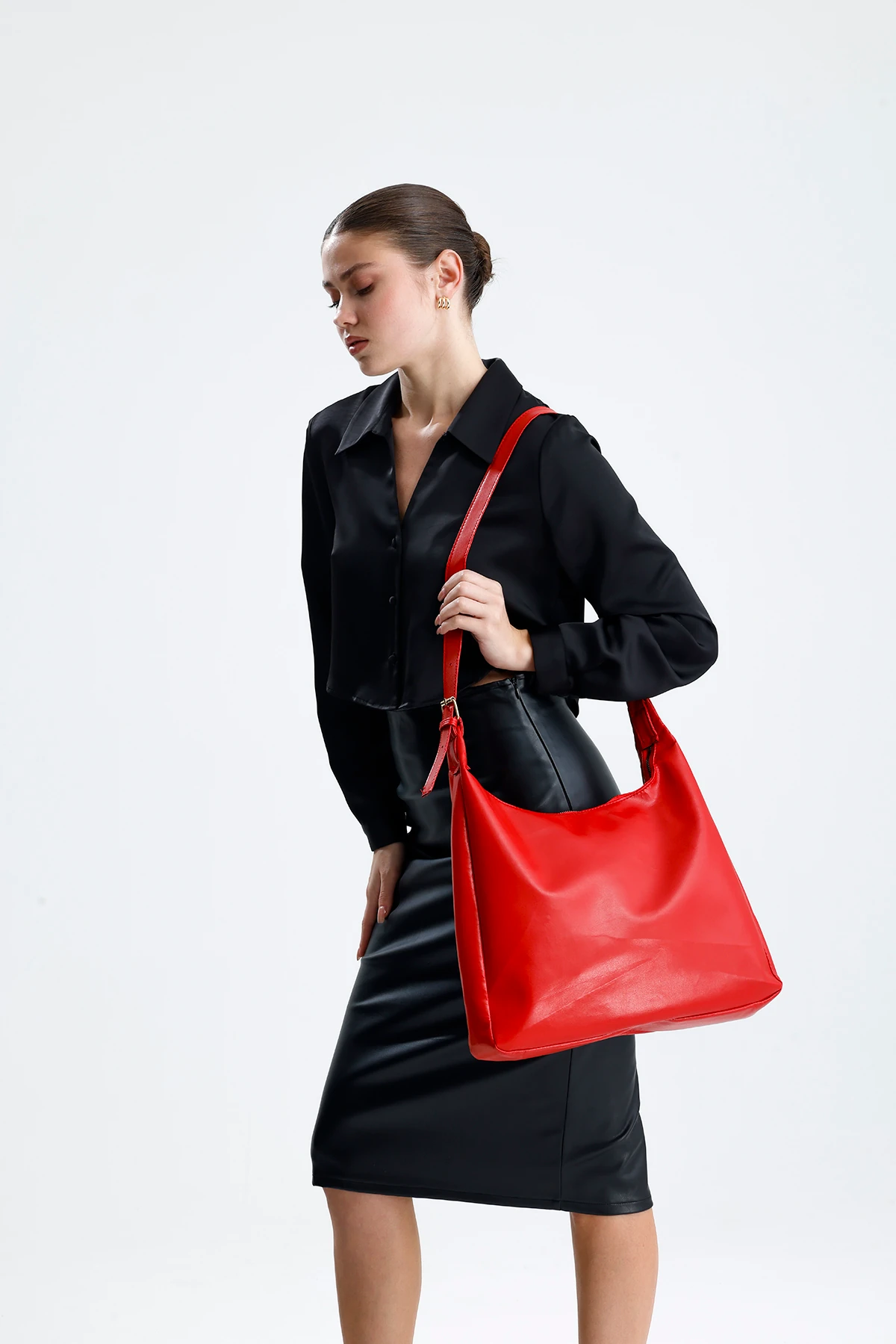 Luvin Salaş Kadın Omuz, Kol ve El Çantası - Kırmızı