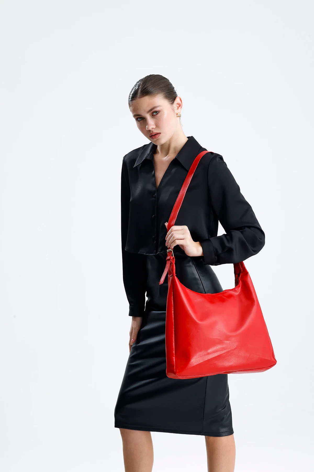 Luvin Salaş Kadın Omuz, Kol ve El Çantası - Kırmızı