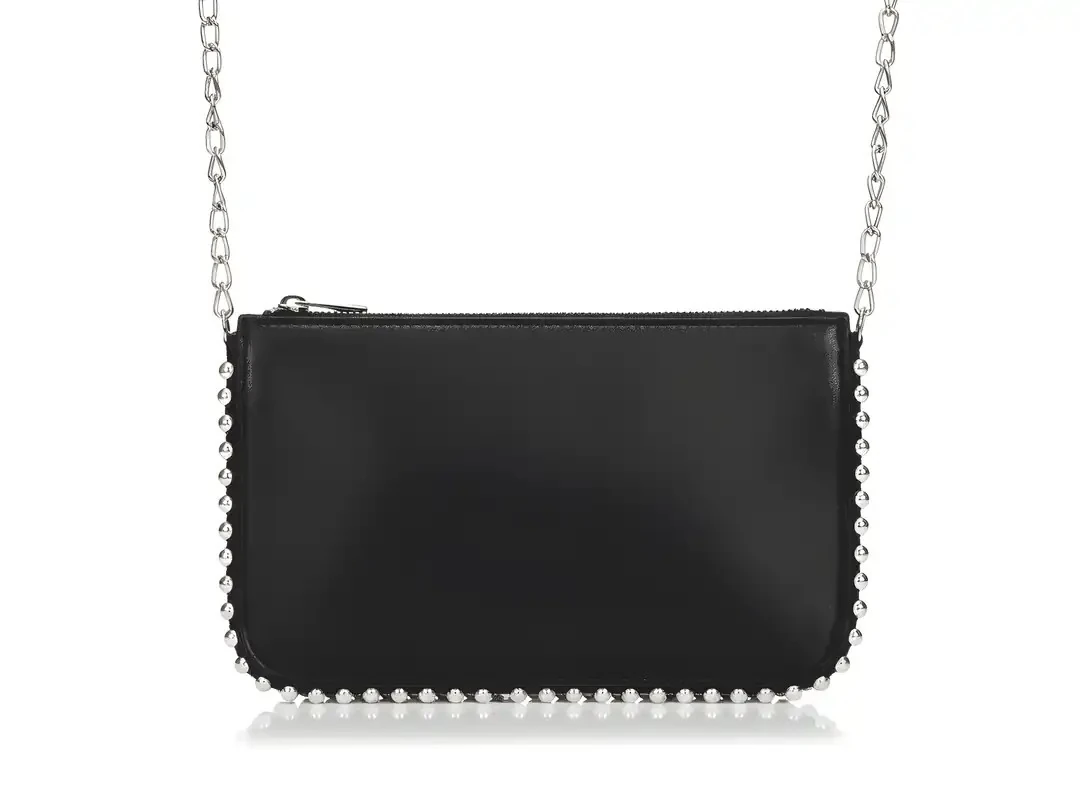 Feyora Zincir Askılı Boncuklu Kadın Omuz, Kol ve El Çantası - Siyah