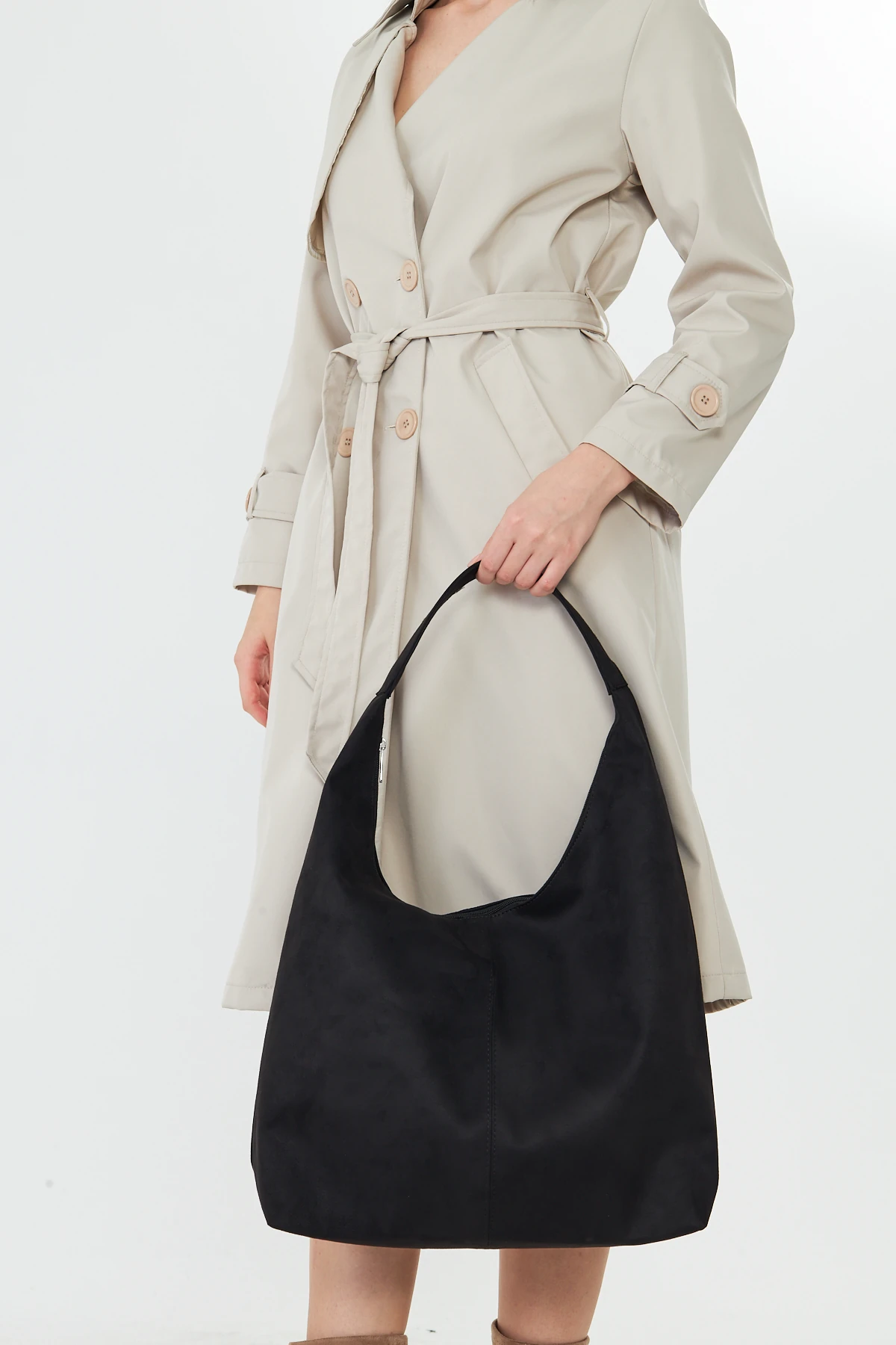 Vianor Süet Salaş Geniş Tek Saplı Kadın Omuz, Kol ve El Çantası