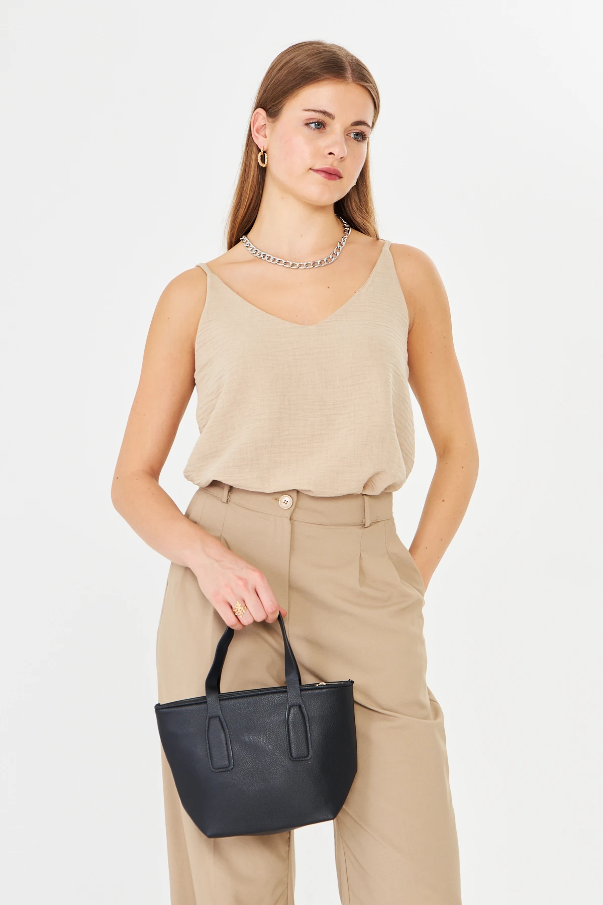 Besti Uzun Askılı Çapraz Çanta - Siyah