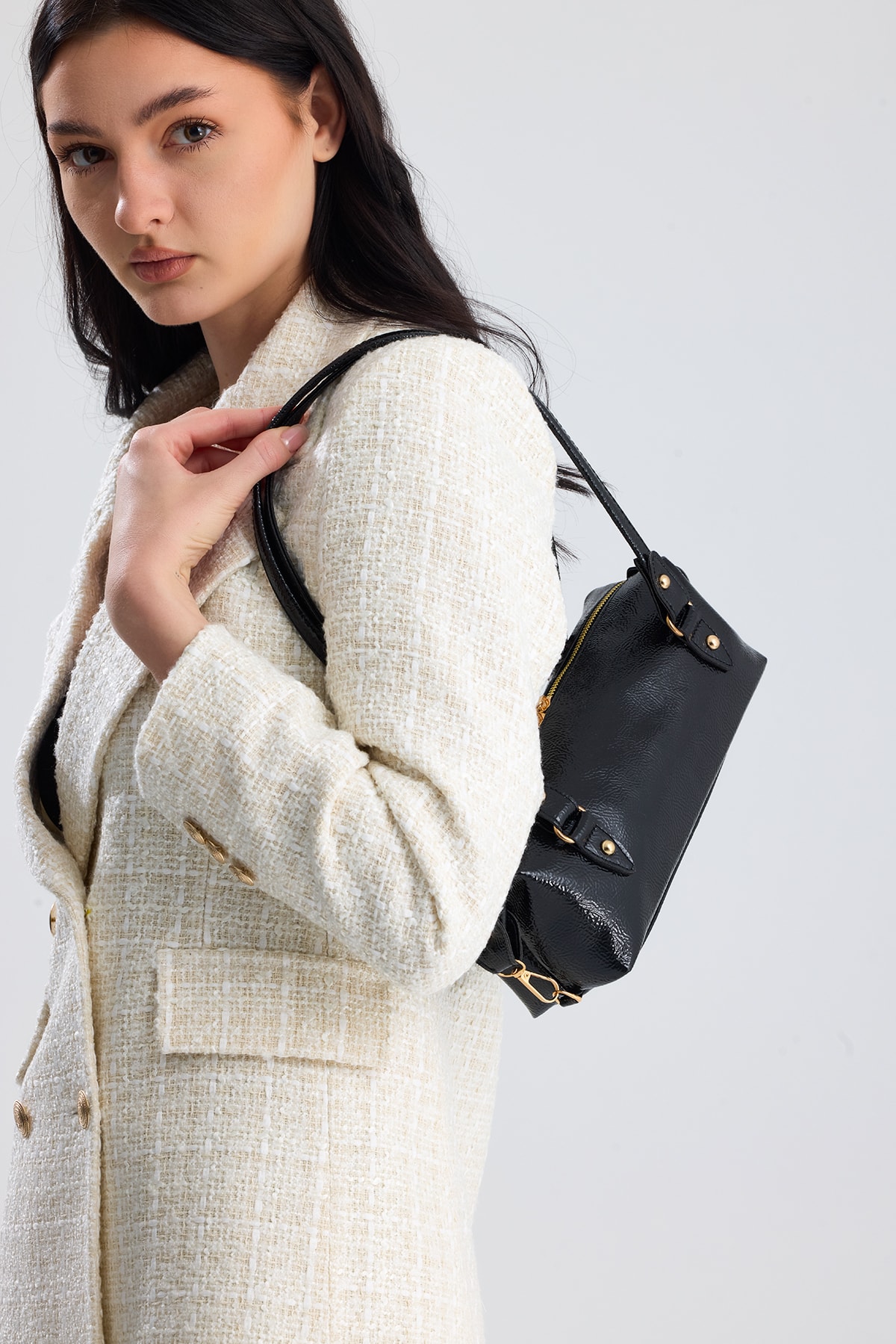 Olivra Toka Detaylı Mini Kadın Omuz, Kol ve El Çantası