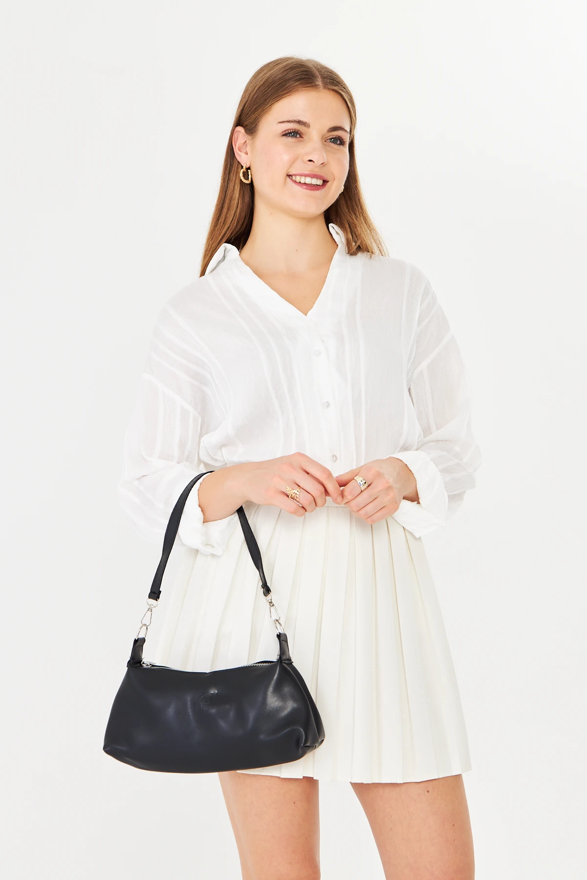 Lumira Mini Baget Kadın Omuz, Kol ve El Çantası - Siyah