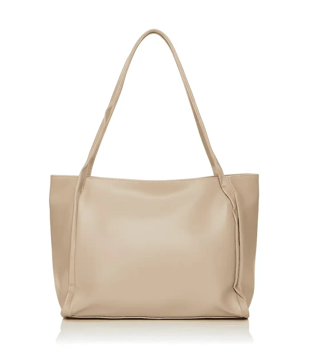 Esmarie Çift Saplı Salaş Kadın Omuz, Kol ve El Çantası - Bej