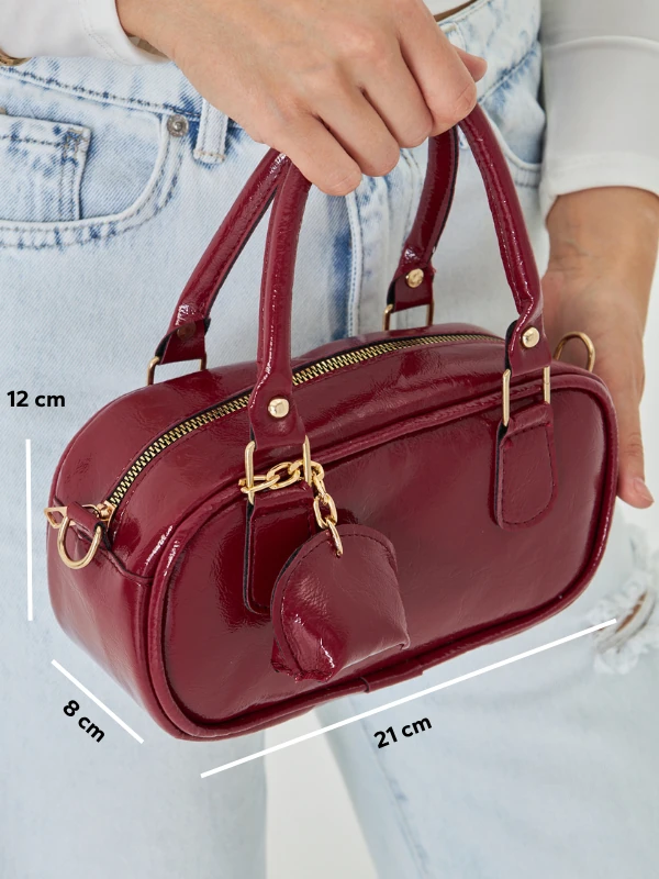 Neka Charm Detaylı El, Kol Ve Omuz Çantası - Bordo