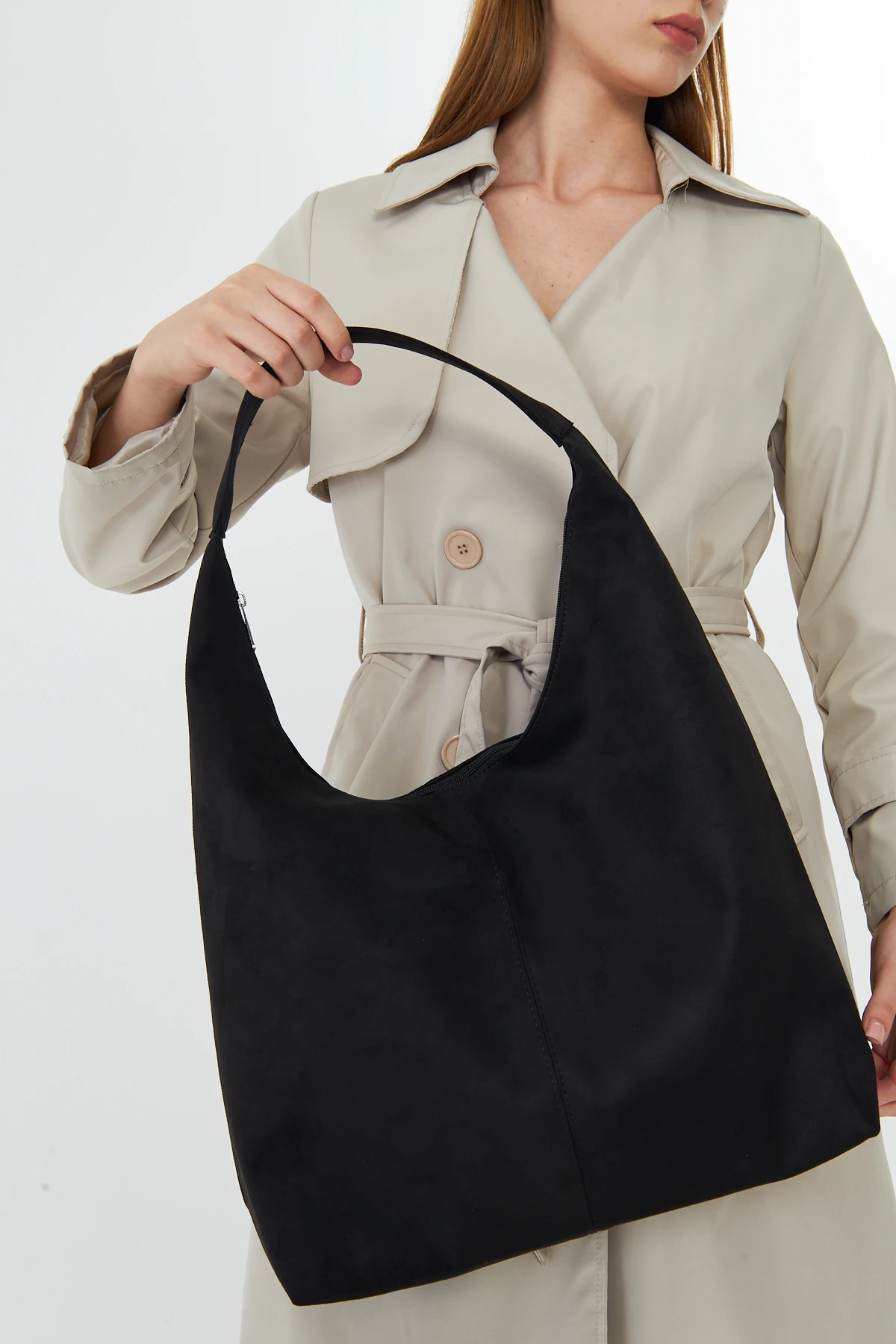 Vianor Süet Salaş Geniş Tek Saplı Kadın Omuz, Kol ve El Çantası