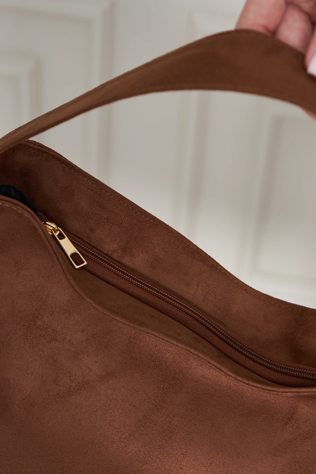 Lola Süet Salaş Omuz Çantası - Taba