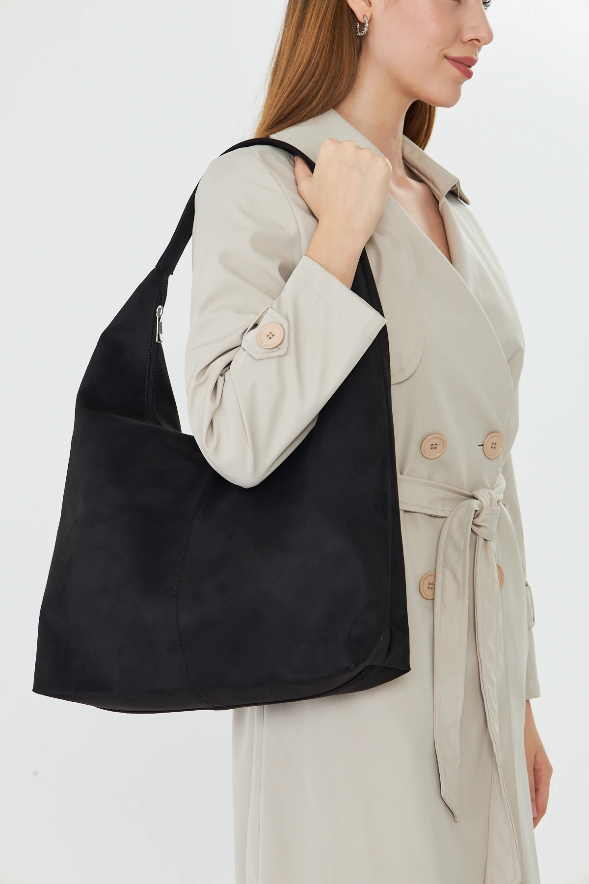 Vianor Süet Salaş Geniş Tek Saplı Kadın Omuz, Kol ve El Çantası