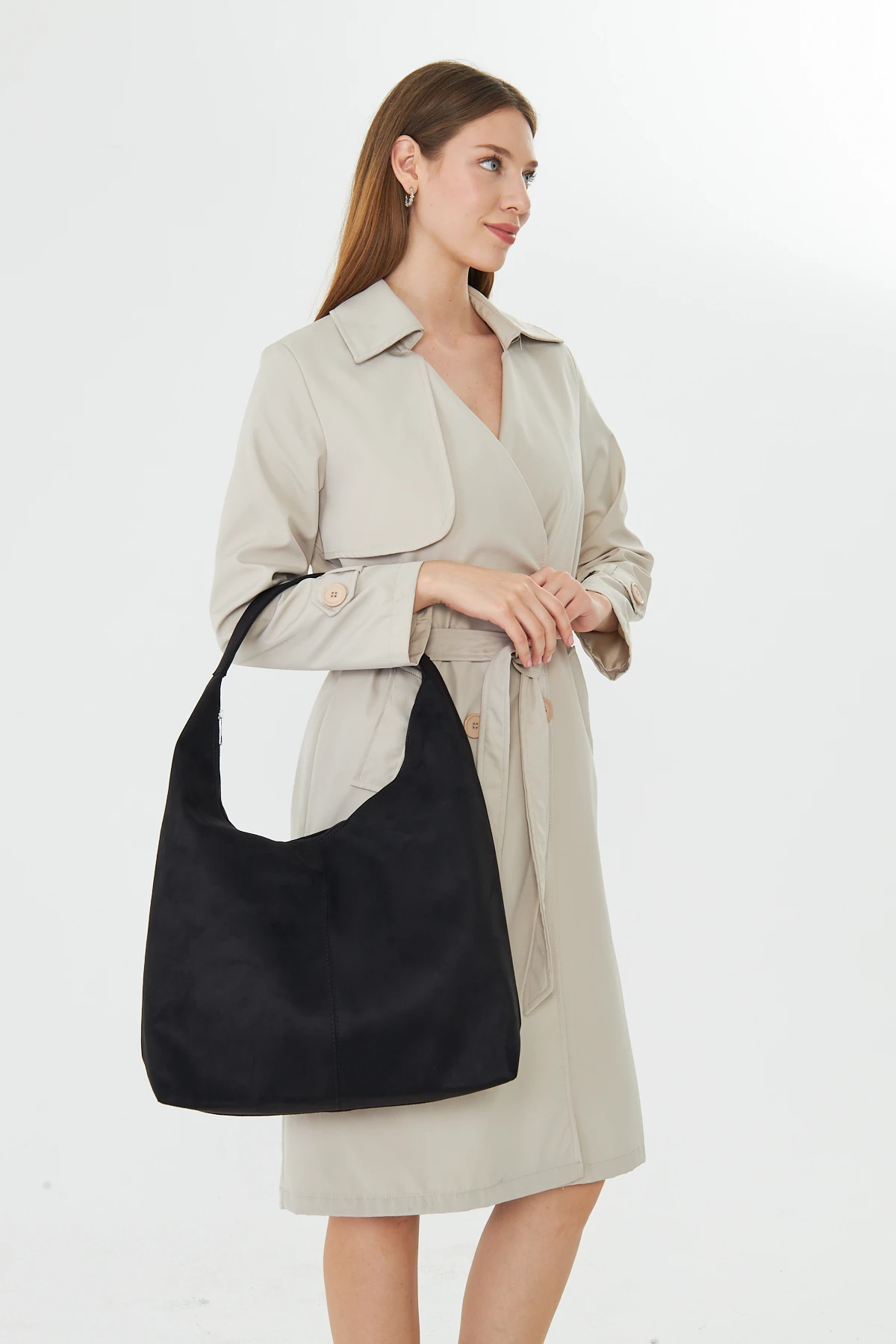 Vianor Süet Salaş Geniş Tek Saplı Kadın Omuz, Kol ve El Çantası