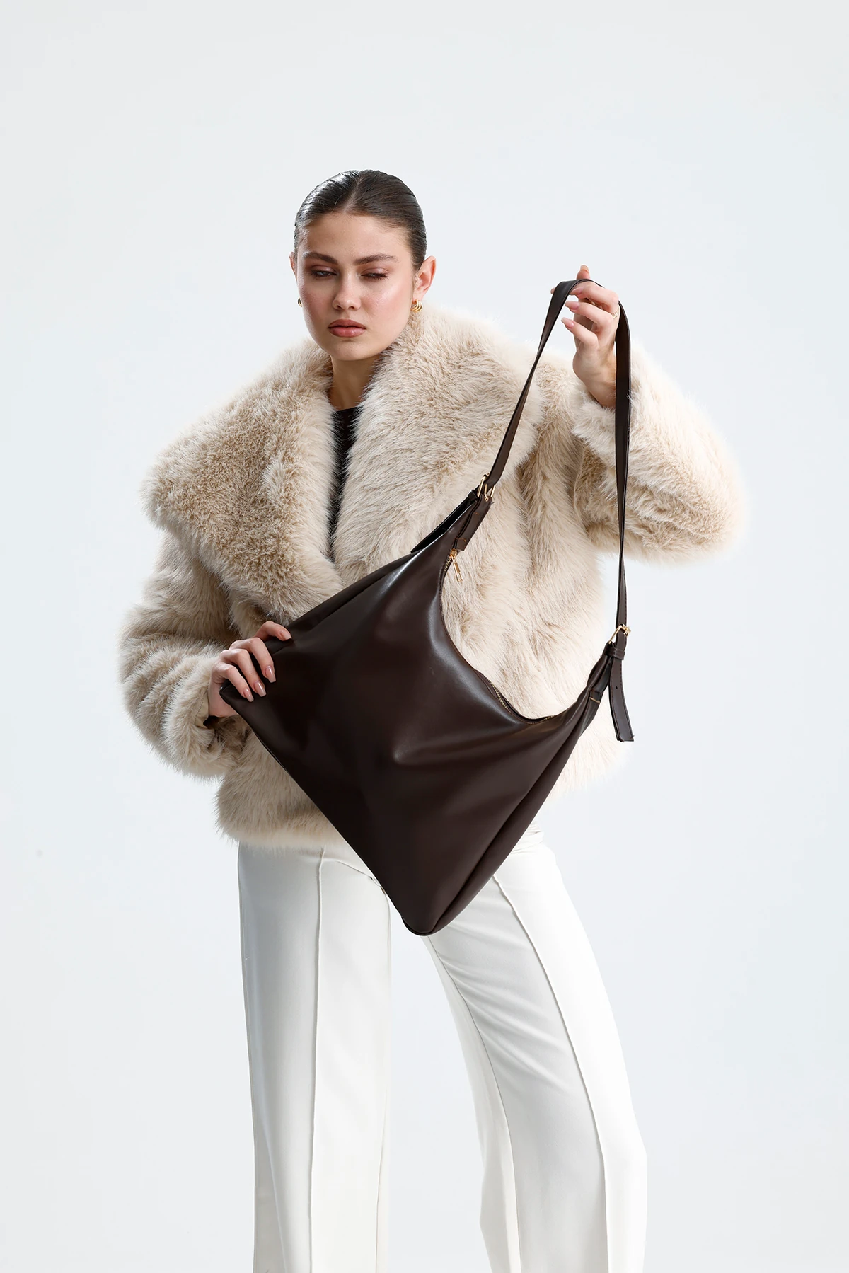 Luvin Salaş Kadın Omuz, Kol ve El Çantası - Kahverengi