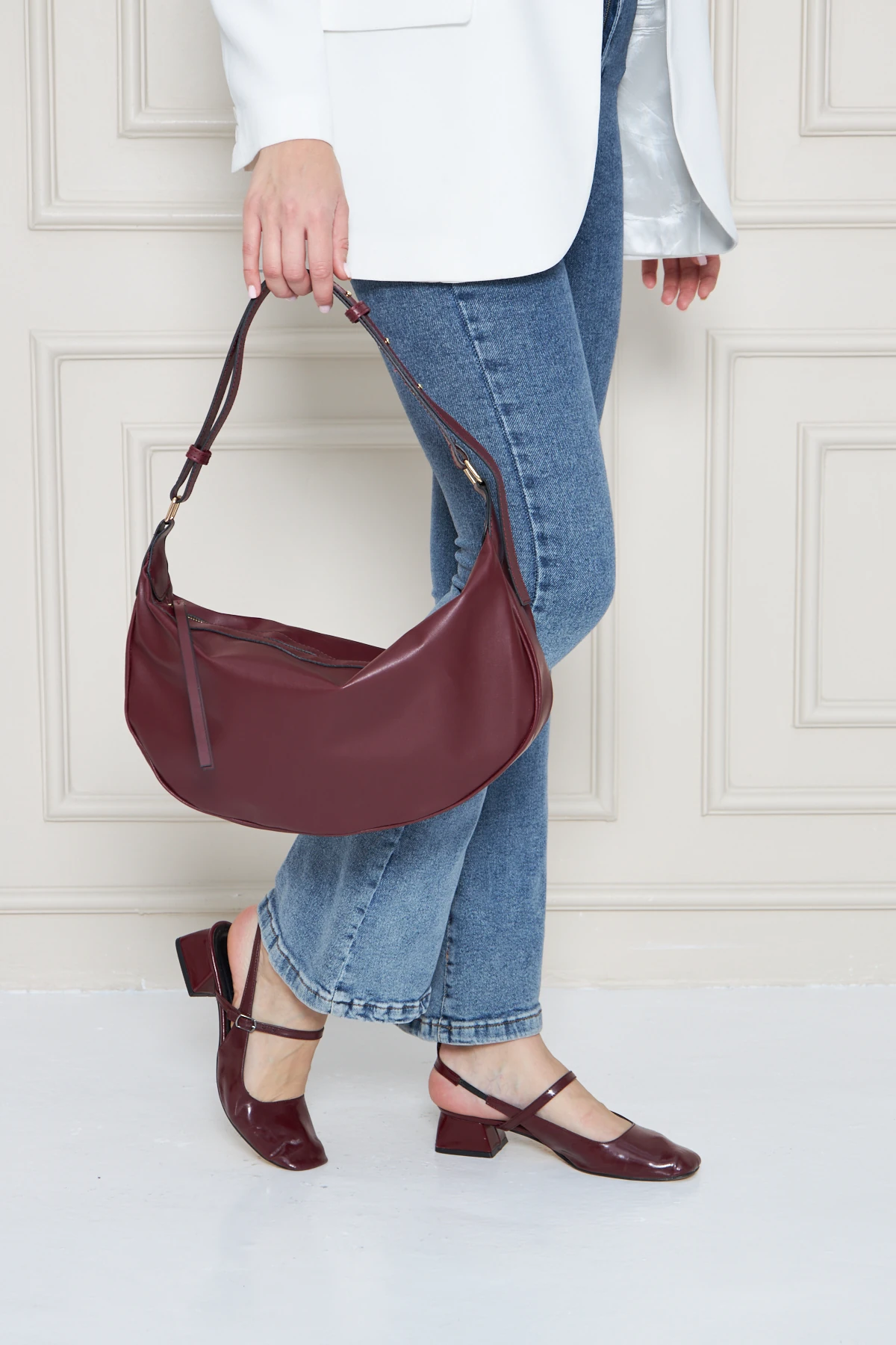 Nora Salaş Omuz Çantası - Bordo