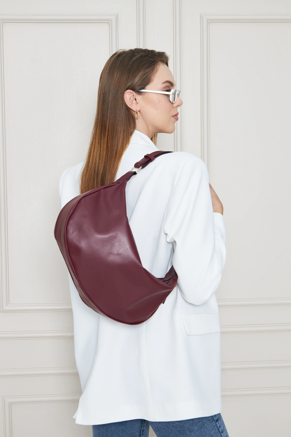 Nora Salaş Omuz Çantası - Bordo
