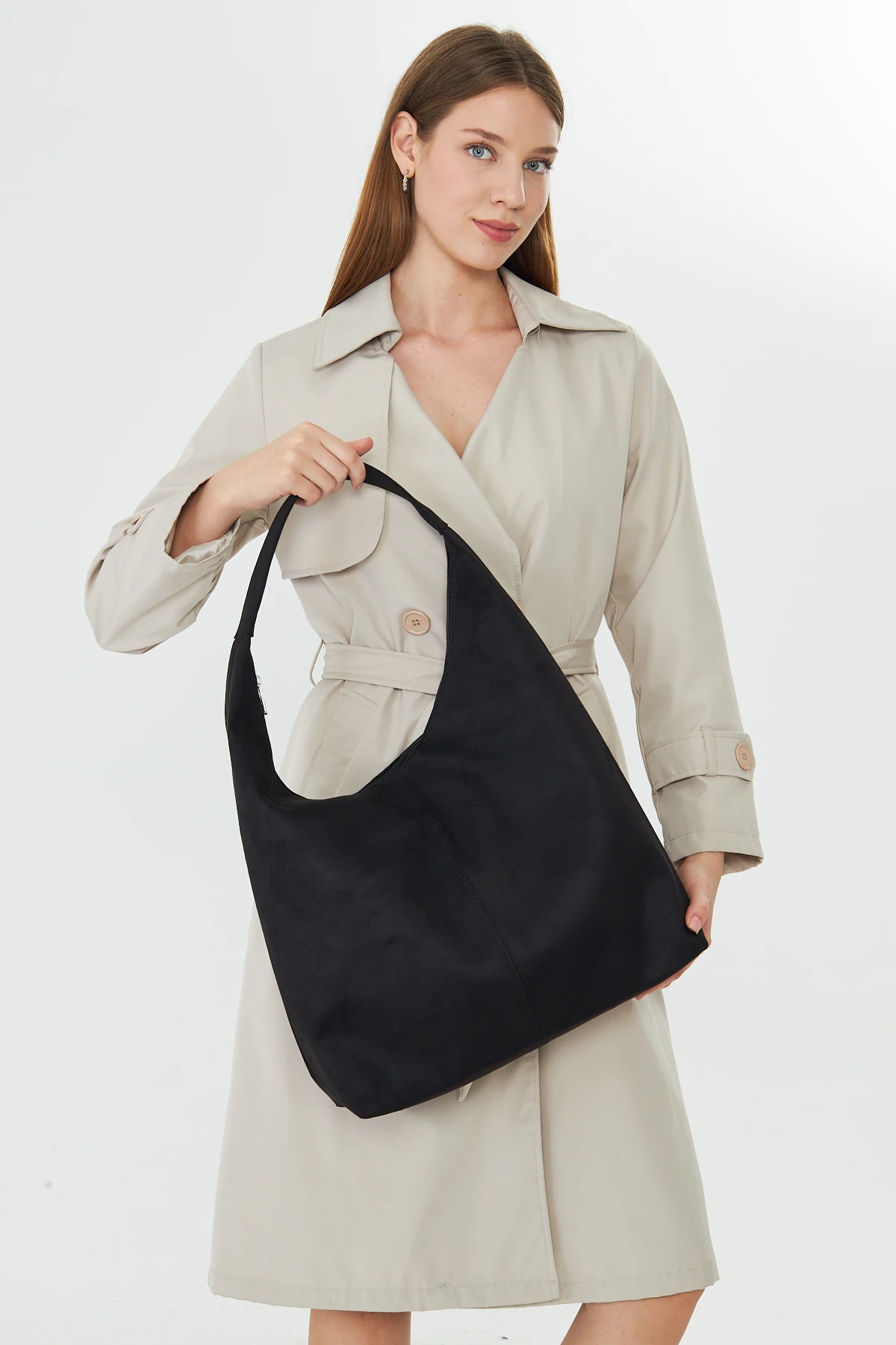 Vianor Süet Salaş Geniş Tek Saplı Kadın Omuz, Kol ve El Çantası