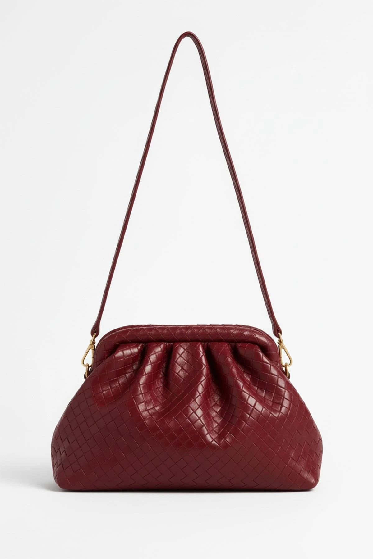 Liora Örgü Detaylı Portföy Kadın Omuz, Kol ve El Çantası - Bordo