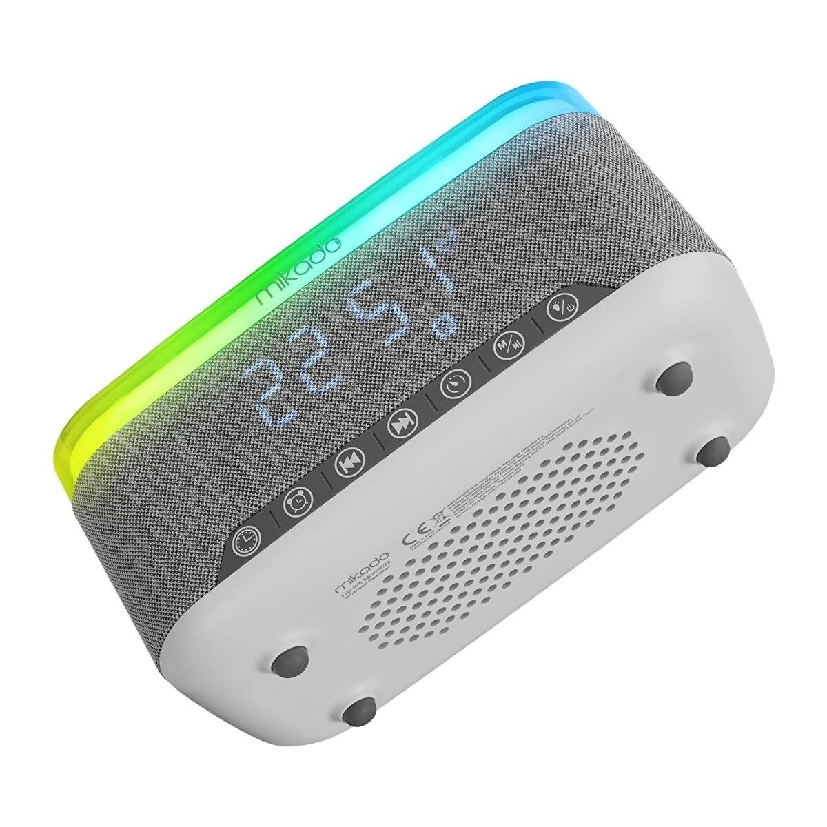 Mikado MD-W8 Bluetooth 1200 mAh Kablosuz Şarj Alarmlı Saat ve RGB Gece Lambası Özellikli Hoparlör