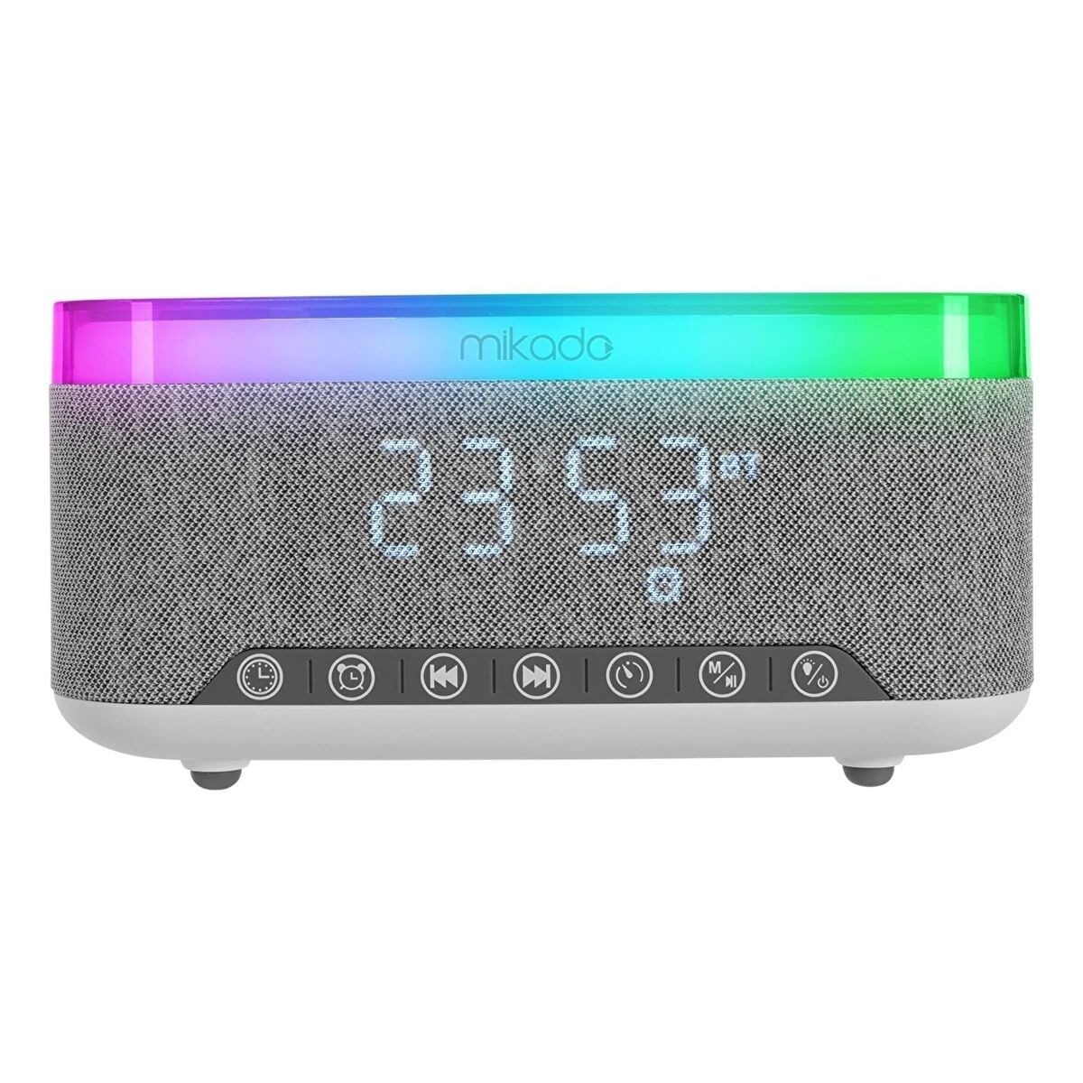 Mikado MD-W8 Bluetooth 1200 mAh Kablosuz Şarj Alarmlı Saat ve RGB Gece Lambası Özellikli Hoparlör