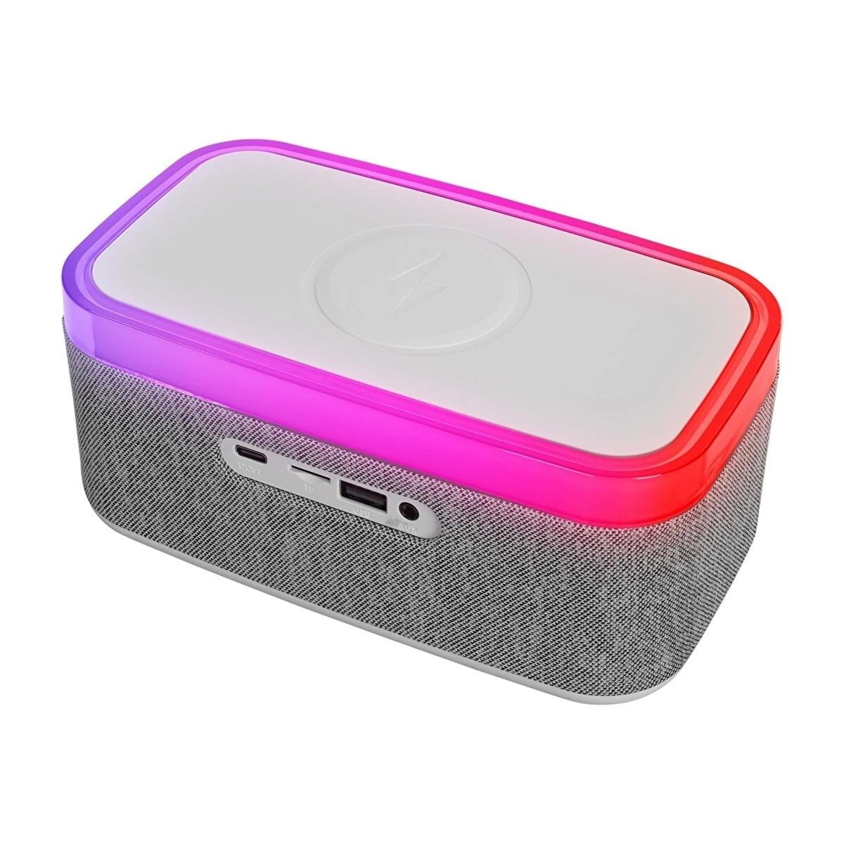 Mikado MD-W8 Bluetooth 1200 mAh Kablosuz Şarj Alarmlı Saat ve RGB Gece Lambası Özellikli Hoparlör