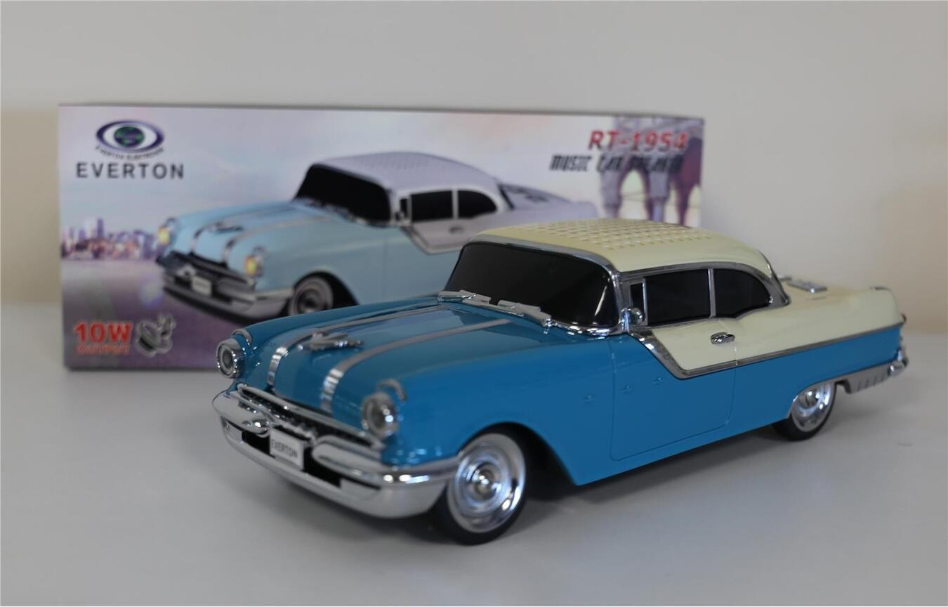 EVERTON RT-1954 Mavi Arabalı Bluetooth Fm-Usb-Tf-Aux Şarjlı Nostaljik Radyo 