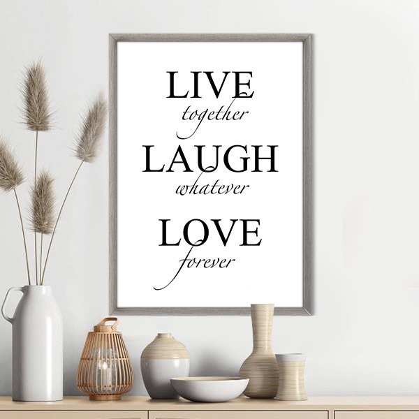 Live & Laugh & Love 3 Çerçeve ve Poster - TP1035