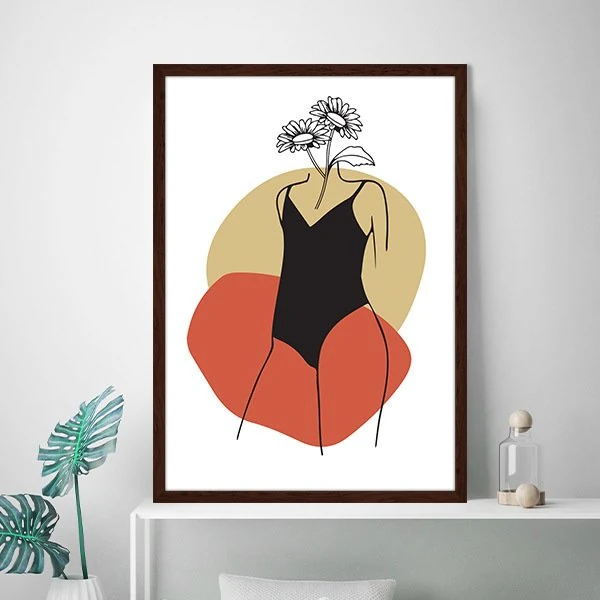Çiçek ve Kadın 5 Çerçeve ve Poster - MD1041