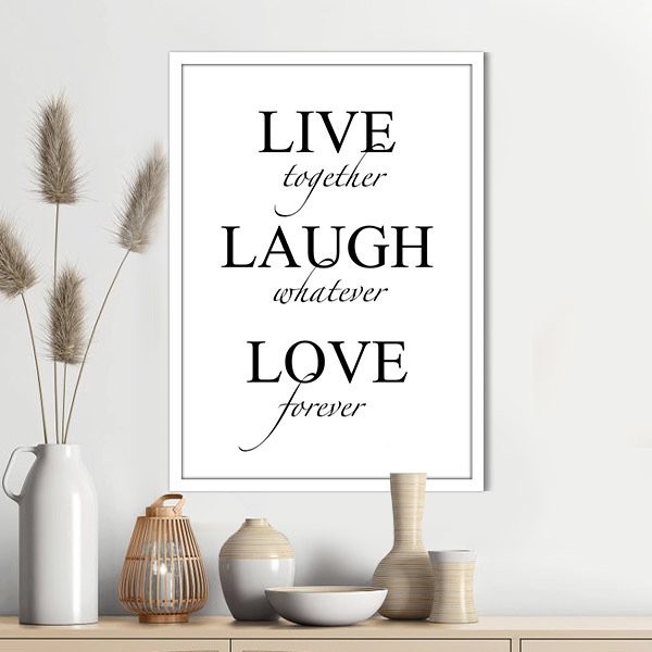 Live & Laugh & Love 3 Çerçeve ve Poster - TP1035