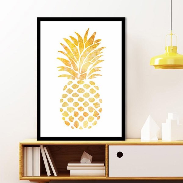 Gold Ananas 3 Çerçeve ve Poster - MT1031