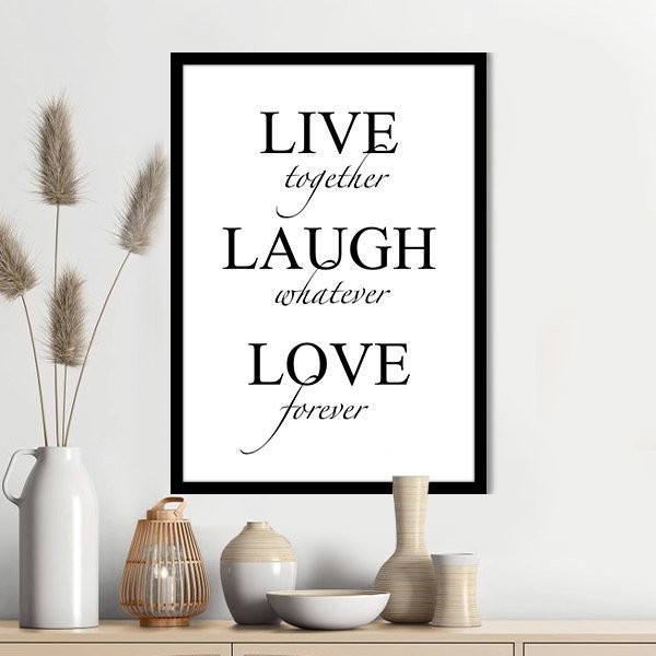 Live & Laugh & Love 3 Çerçeve ve Poster - TP1035