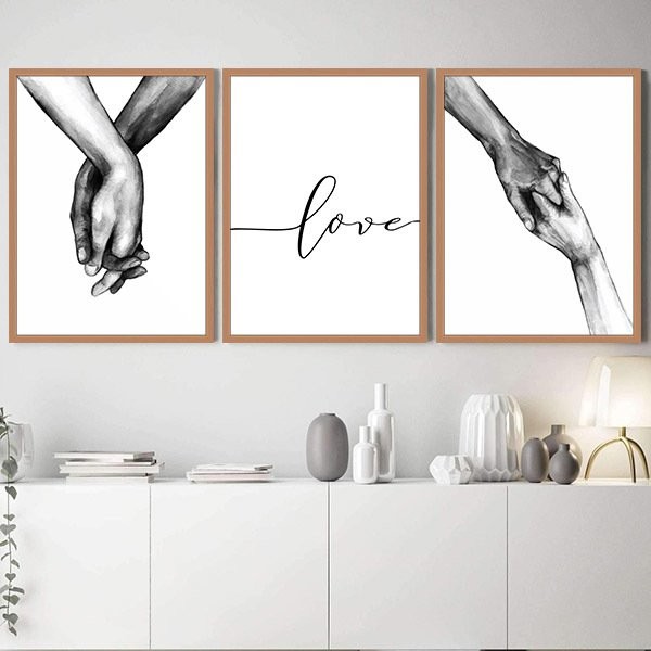 Eller & Love 2 Üçlü Çerçeve ve Poster Seti - SB1024