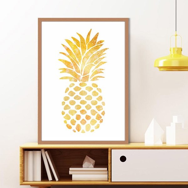 Gold Ananas 3 Çerçeve ve Poster - MT1031