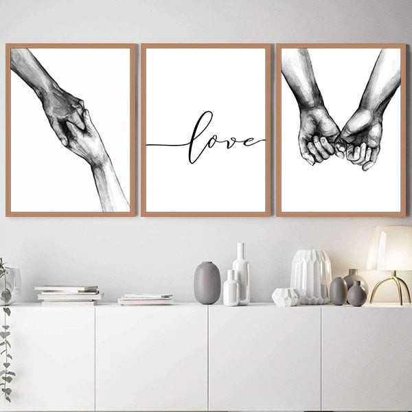 Eller & Love 3 Üçlü Çerçeve ve Poster Seti - SB1025