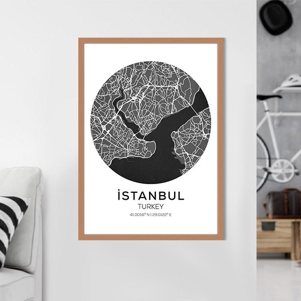 İstanbul Harita 1 Çerçeve ve Poster - SH1003