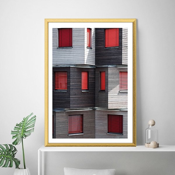 Kırmızı Pencere Detayları 1 Çerçeve ve Poster -  M1054
