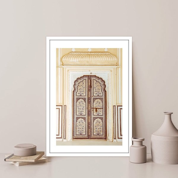 Sarı - Kahverengi Kapı 1 Çerçeve ve Poster -  M1048
