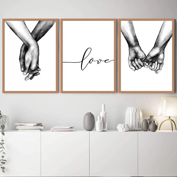 Eller & Love 1 Üçlü Çerçeve ve Poster Seti - SB1023