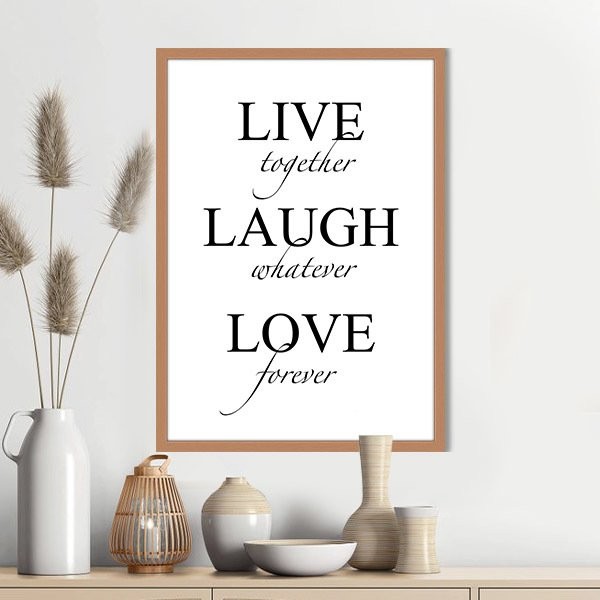 Live & Laugh & Love 3 Çerçeve ve Poster - TP1035