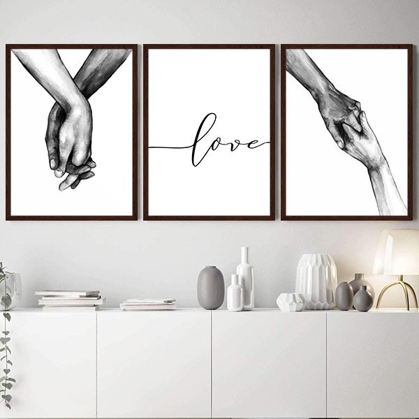 Eller & Love 2 Üçlü Çerçeve ve Poster Seti - SB1024