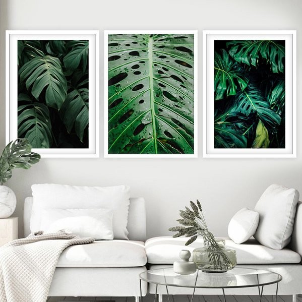 Monstera 1 Üçlü Çerçeve ve Poster Seti - YB1005