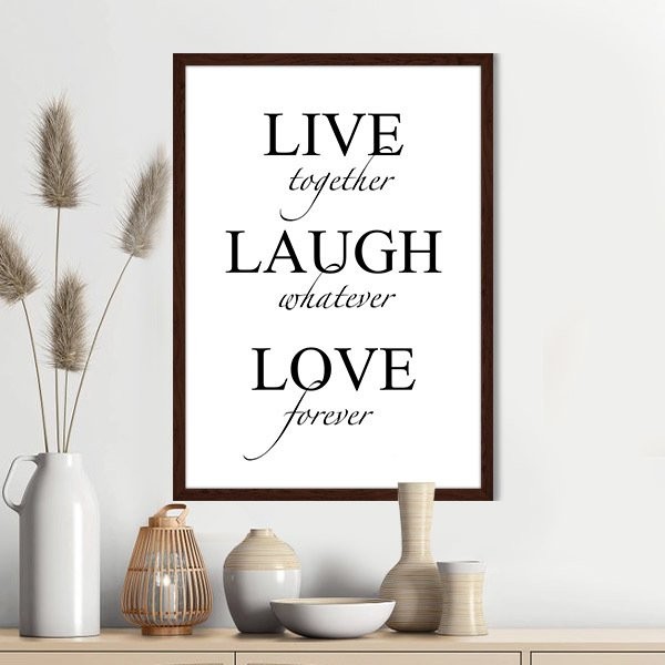 Live & Laugh & Love 3 Çerçeve ve Poster - TP1035