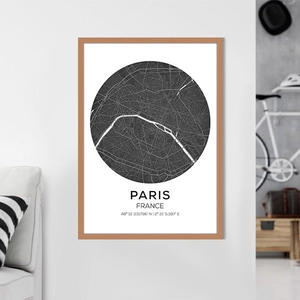 Paris Harita 1 Çerçeve ve Poster - SH1004