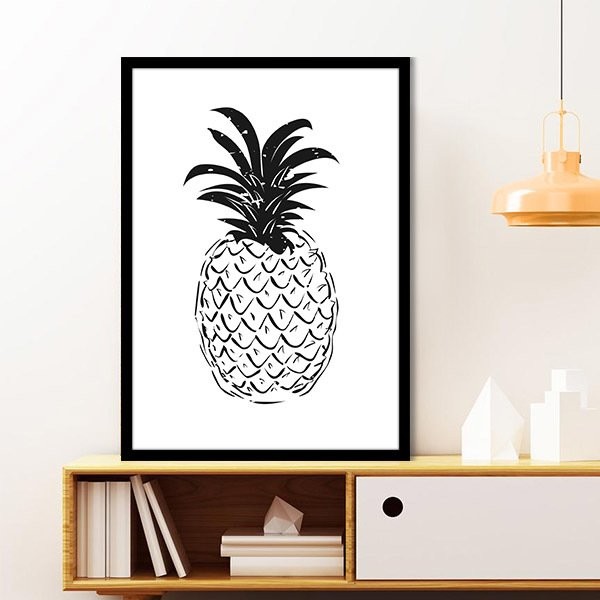 Çizgisel Ananas 4 Çerçeve ve Poster - MT1032