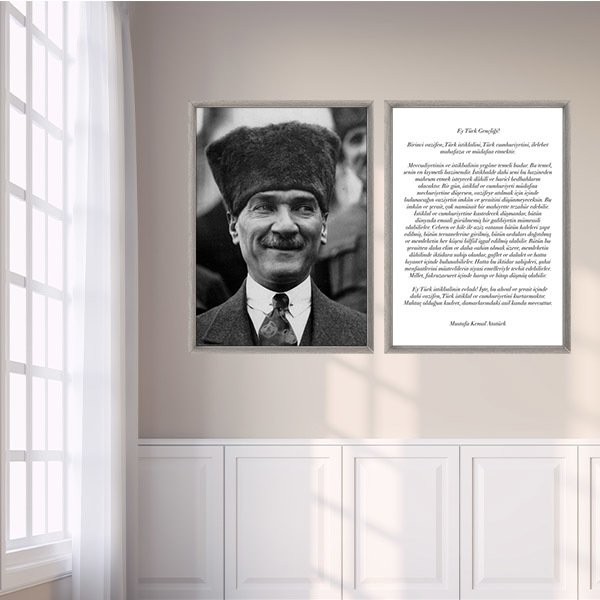 Atatürk ve Gençliğe Hitabe İkili Çerçeve ve Poster Seti - ATA1002