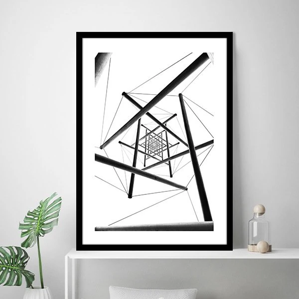 Siyah Demir Çubuklar 1 Çerçeve ve Poster -  M1068